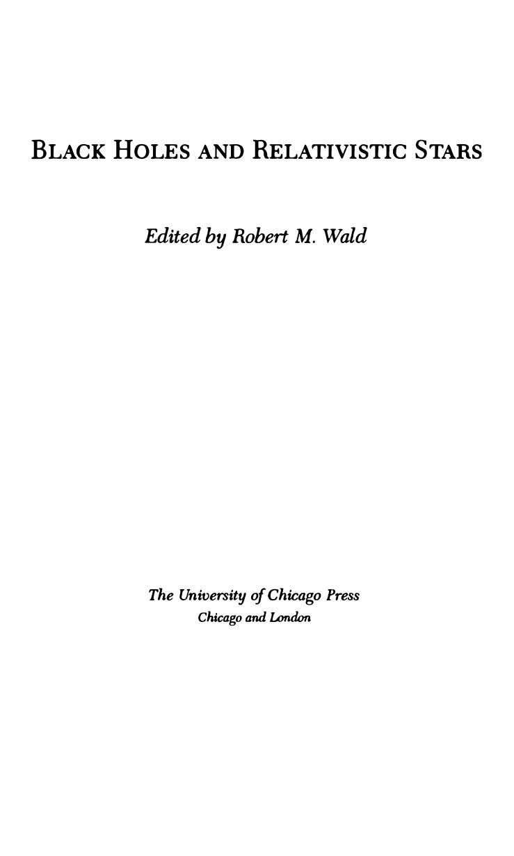 Black Holes and Relativistic Stars [excerpt] by Robert M. Wald (ed.)
