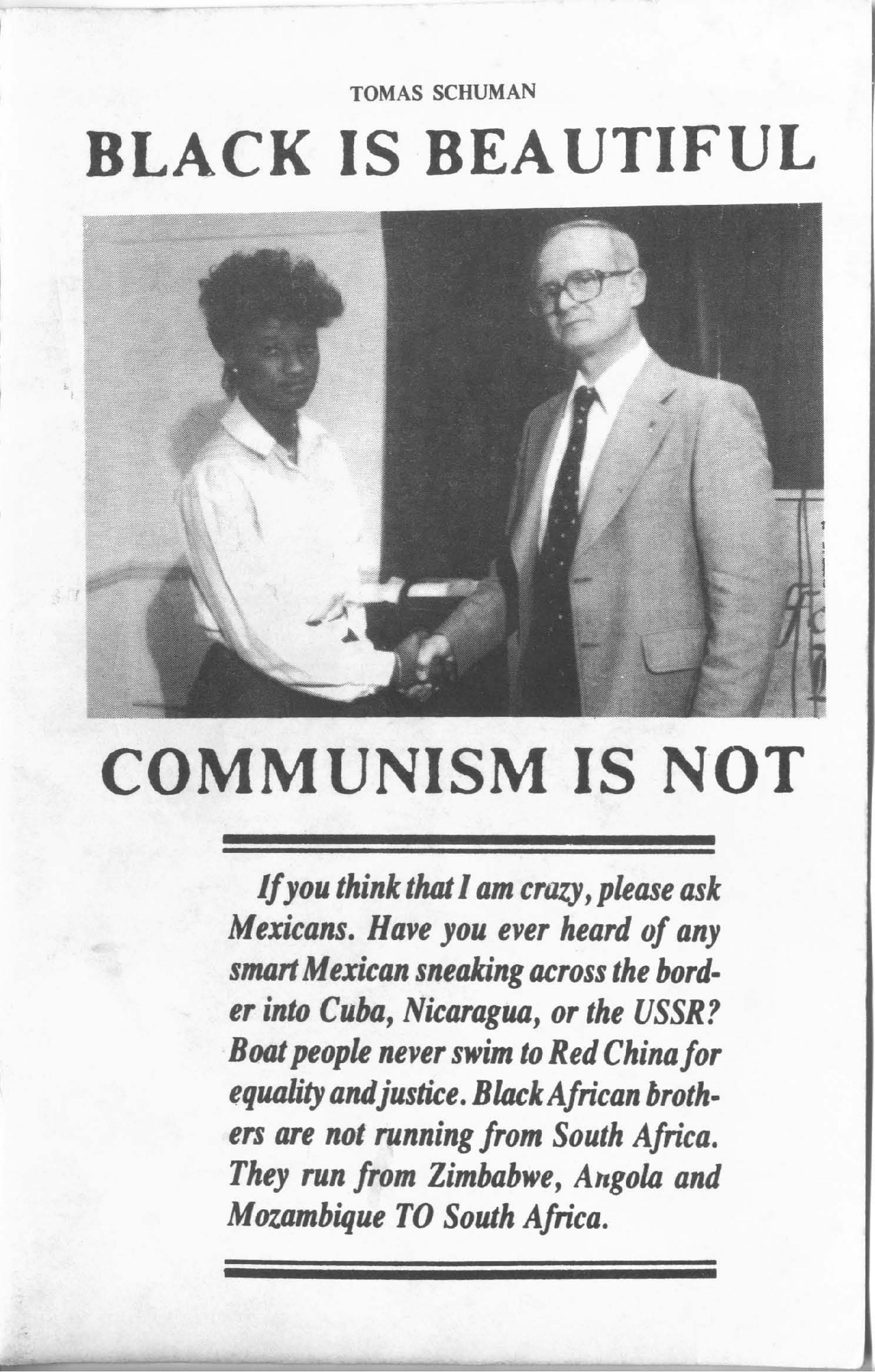 Black Is Beautiful, Communism Is Not by Tomas Schuman (Yuri Bezmenov)