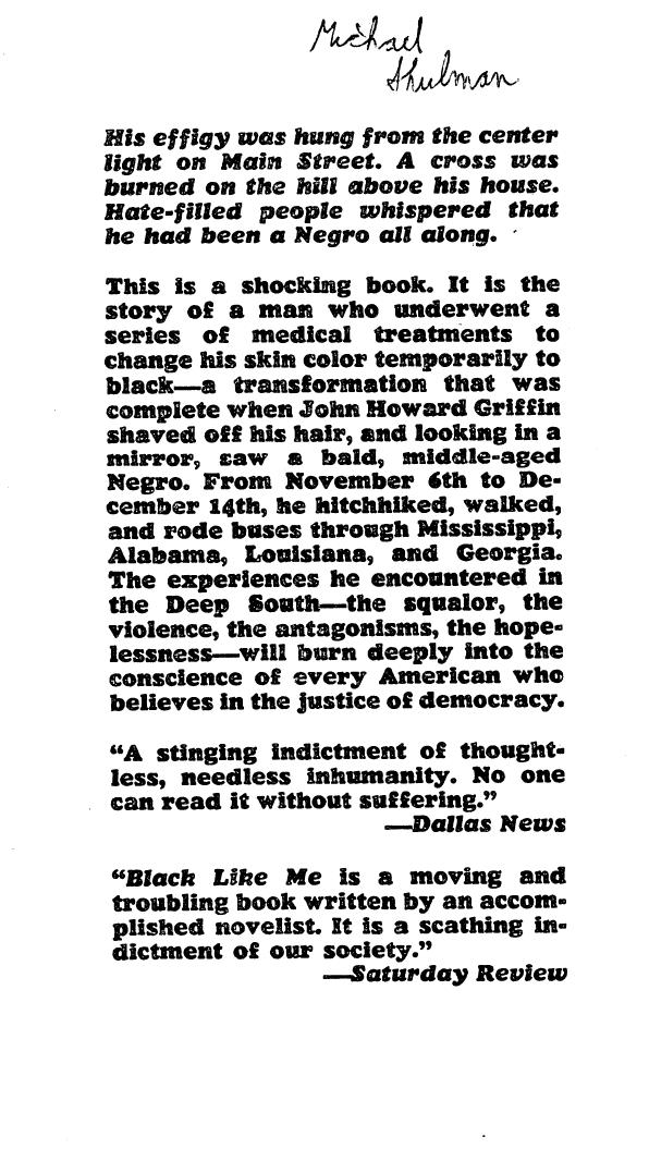 Black Like Me by John Howard Griffin