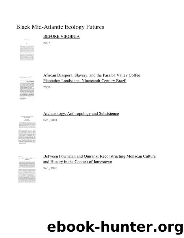 Black Mid-Atlantic Ecology Futures by Unknown