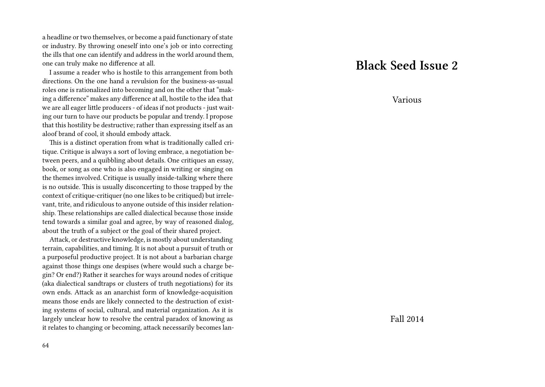 Black Seed Issue 2 by Various