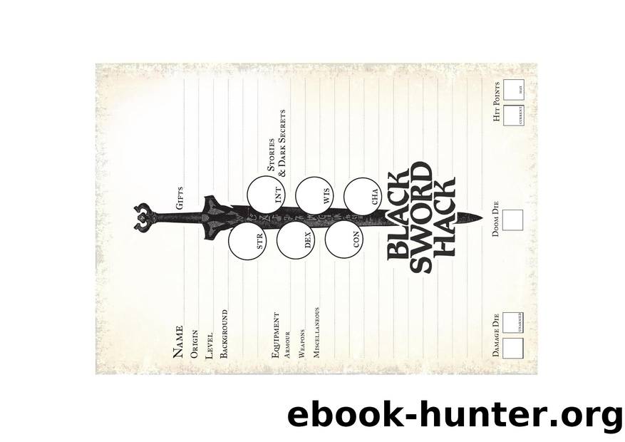 Black Sword Hack by Character Sheets (A4 Letter)
