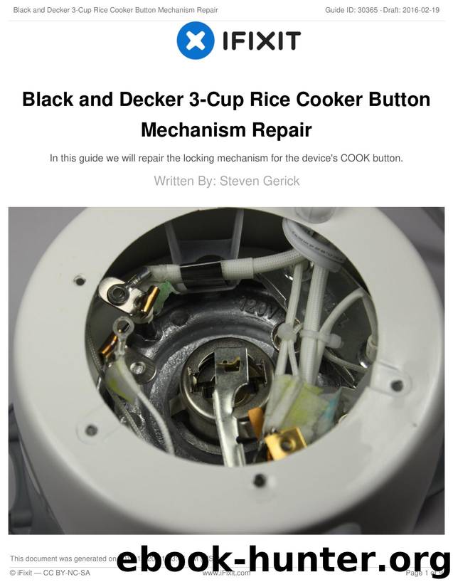 Black and Decker 3-Cup Rice Cooker Button Mechanism Repair by Unknown