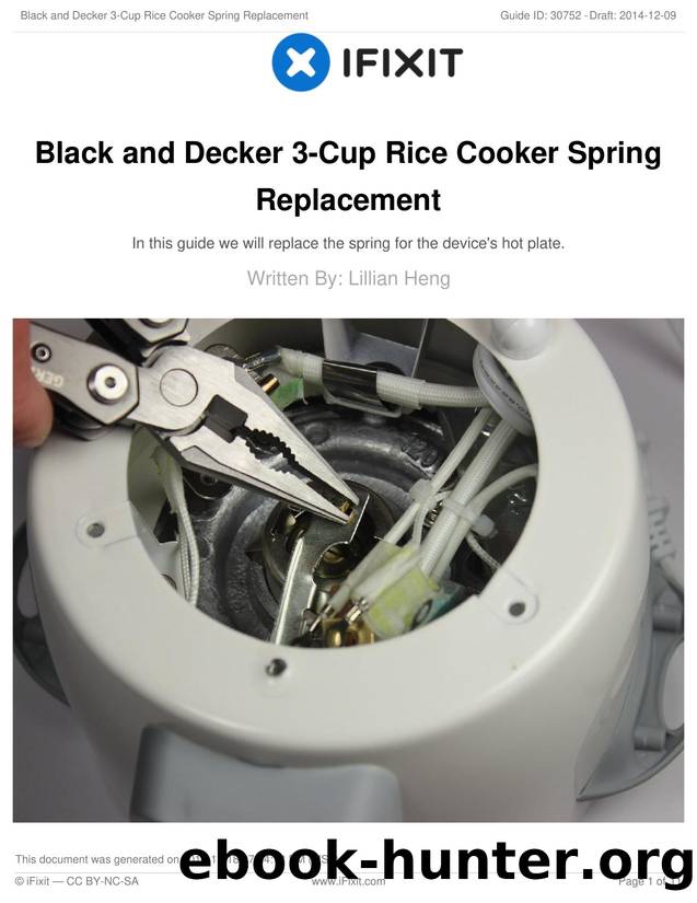 Black and Decker 3-Cup Rice Cooker Spring Replacement by Unknown