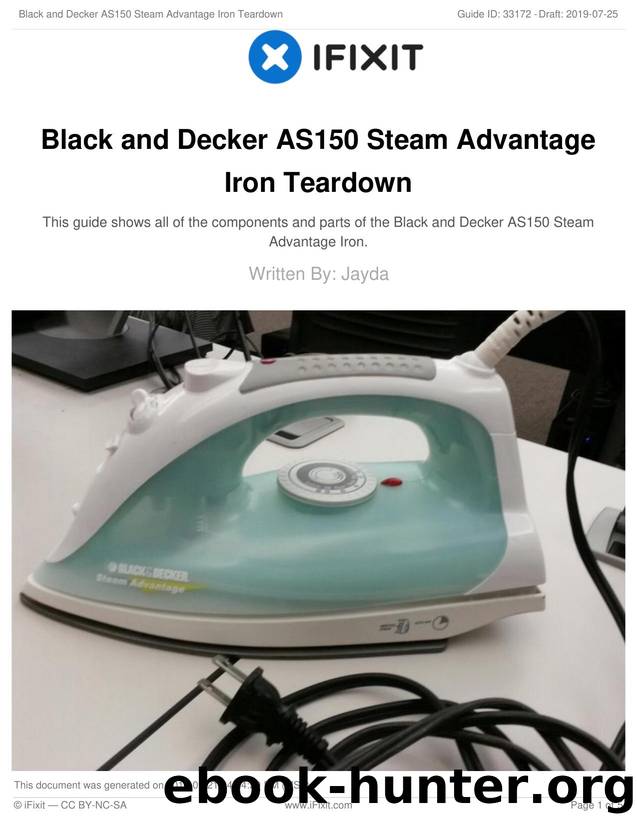 Black and Decker AS150 Steam Advantage Iron Teardown by Unknown