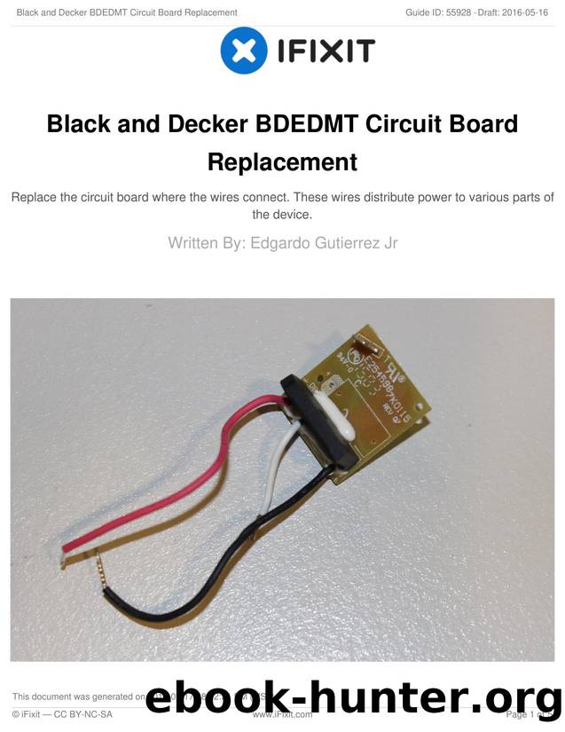 Black and Decker BDEDMT Circuit Board Replacement by Unknown