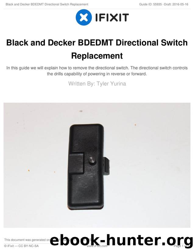Black and Decker BDEDMT Directional Switch Replacement by Unknown