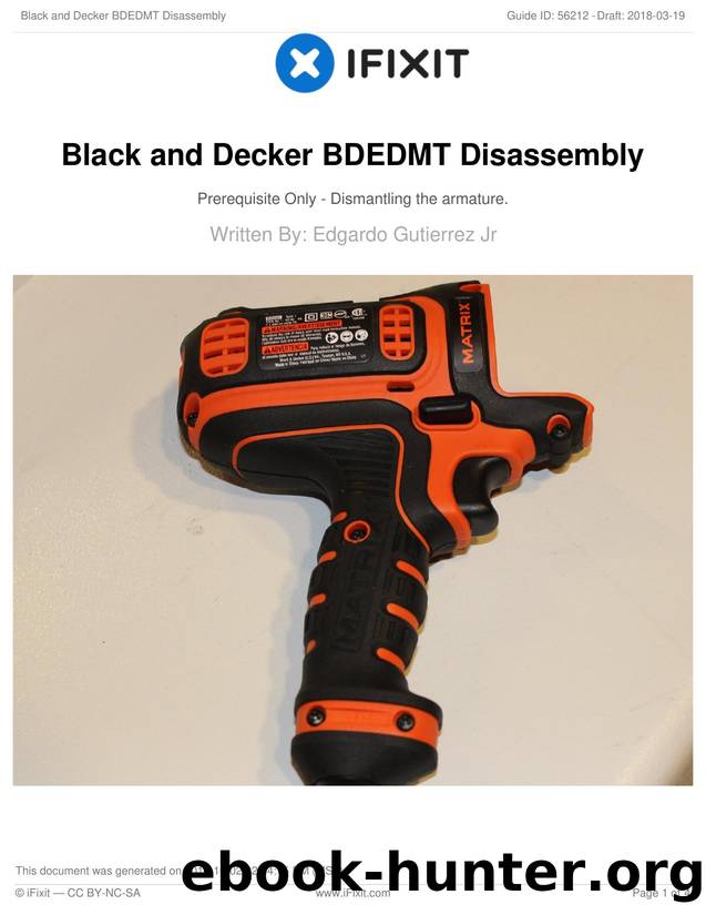 Black and Decker BDEDMT Disassembly by Unknown