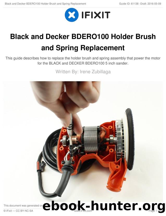 Black and Decker BDERO100 Holder Brush and Spring Replacement by Unknown