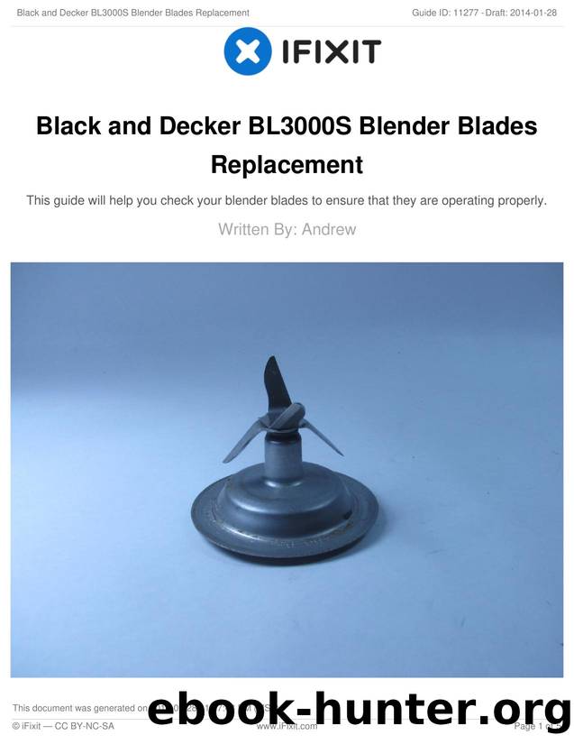 Black and Decker BL3000S Blender Blades Replacement by Unknown