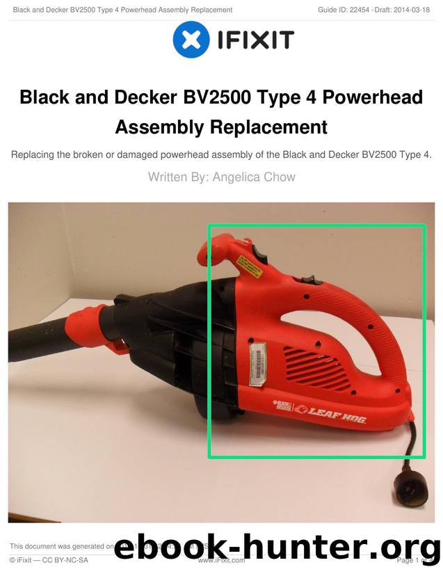 Black and Decker BV2500 Type 4 Powerhead Assembly Replacement by Unknown