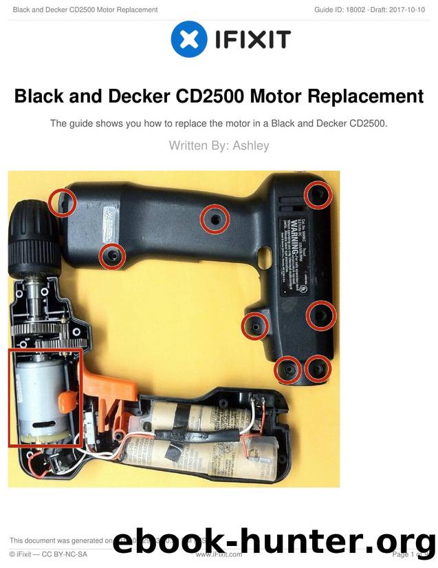 Black and Decker CD2500 Motor Replacement by Unknown