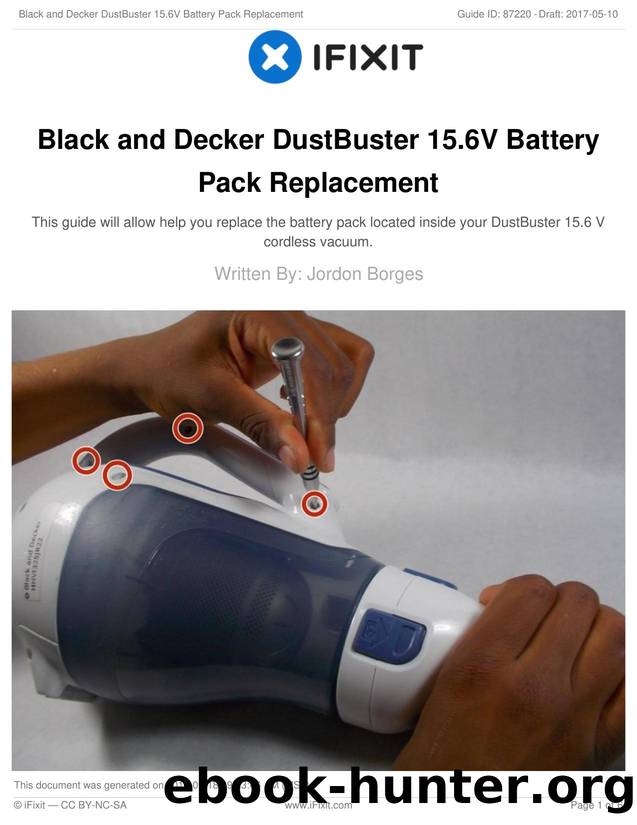 Black and Decker DustBuster 15.6V Battery Pack Replacement by Unknown