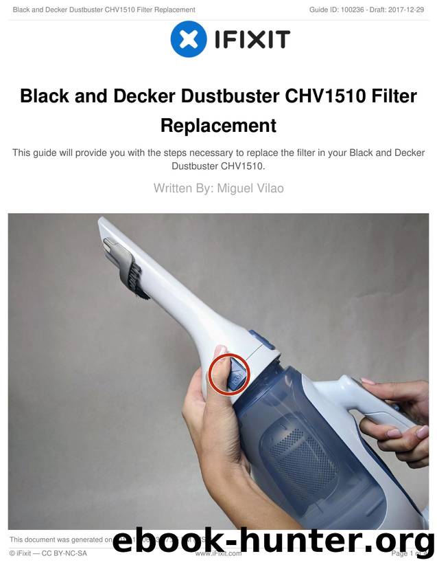 Black and Decker Dustbuster CHV1510 Filter Replacement by Unknown