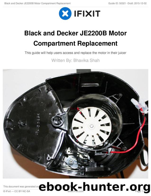 Black and Decker JE2200B Motor Compartment Replacement by Unknown