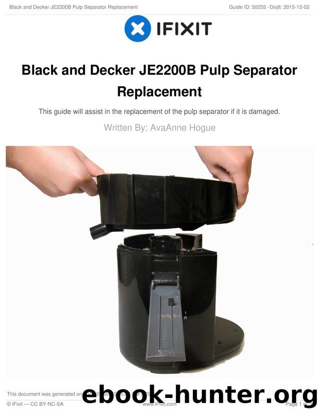 Black and Decker JE2200B Pulp Separator Replacement by Unknown