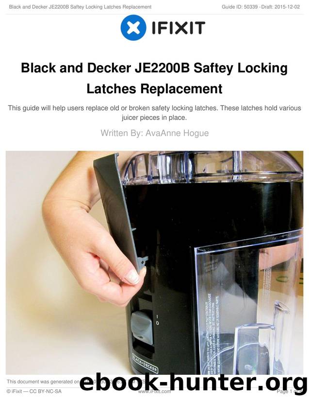 Black and Decker JE2200B Saftey Locking Latches Replacement by Unknown