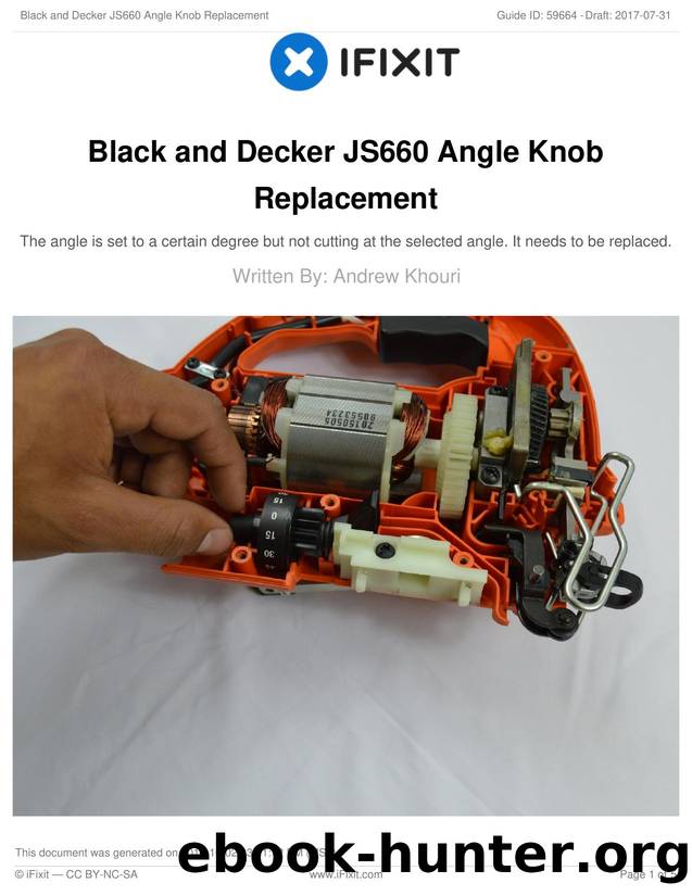 Black and Decker JS660 Angle Knob Replacement by Unknown