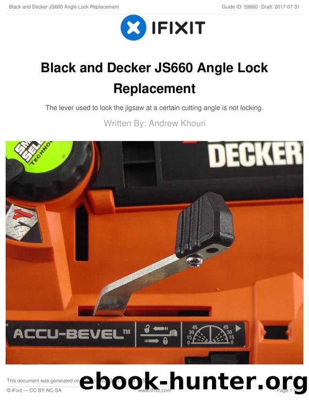 Black and Decker JS660 Angle Lock Replacement by Unknown