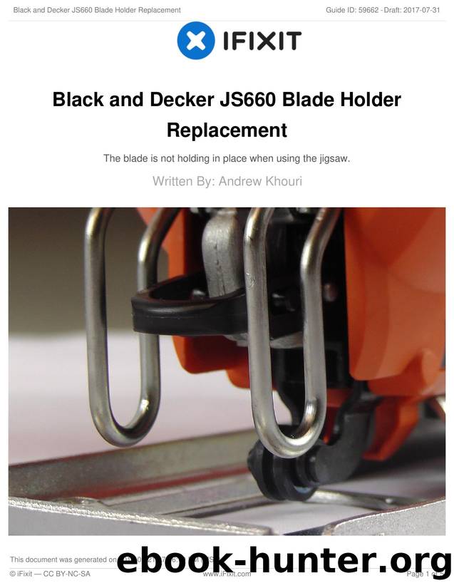 Black and Decker JS660 Blade Holder Replacement by Unknown