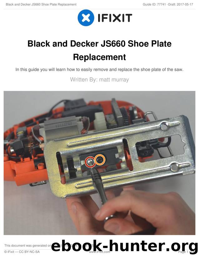 Black and Decker JS660 Shoe Plate Replacement by Unknown