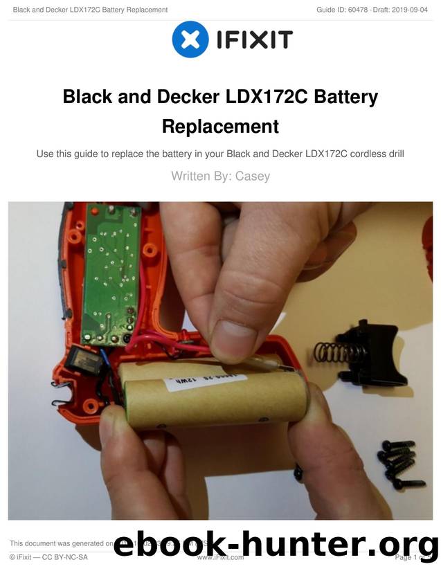 Black and Decker LDX172C Battery Replacement by Unknown