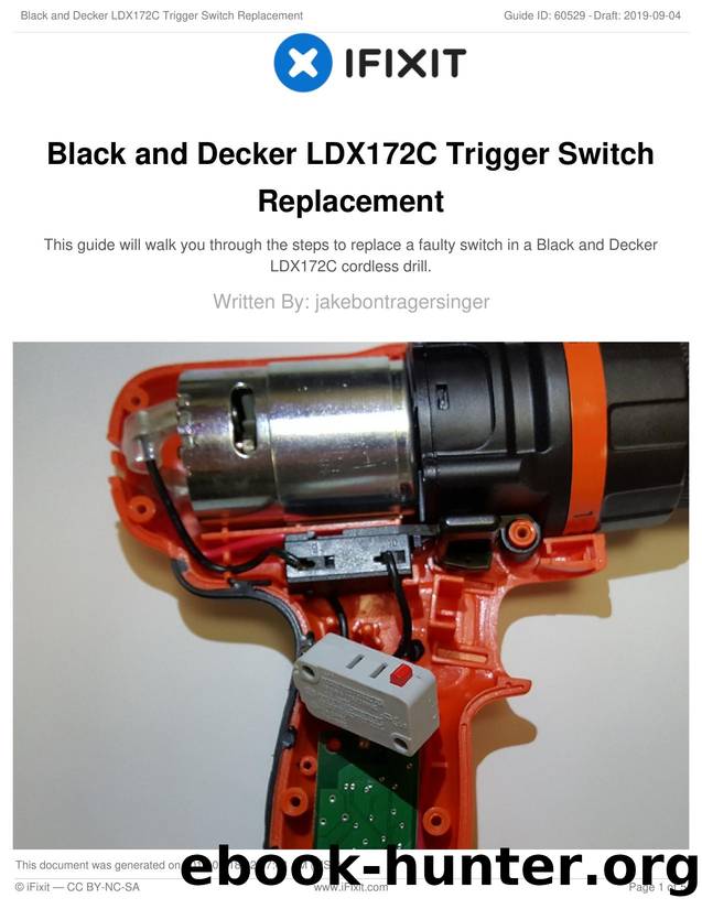 Black and Decker LDX172C Trigger Switch Replacement by Unknown