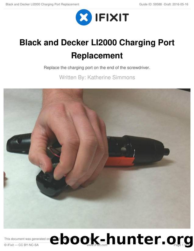 Black and Decker LI2000 Charging Port Replacement by Unknown