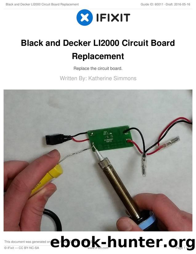 Black and Decker LI2000 Circuit Board Replacement by Unknown