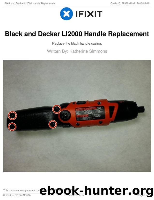 Black and Decker LI2000 Handle Replacement by Unknown