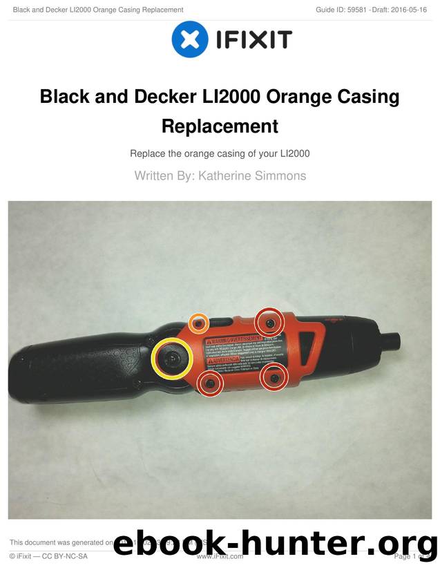 Black and Decker LI2000 Orange Casing Replacement by Unknown