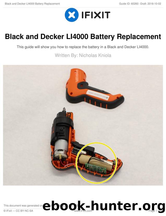 Black and Decker LI4000 Battery Replacement by Unknown