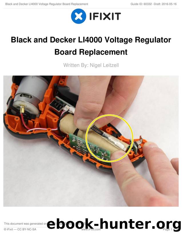 Black and Decker LI4000 Voltage Regulator Board Replacement by Unknown