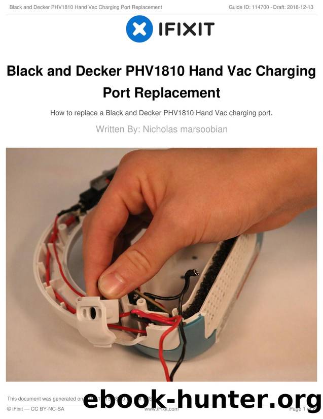 Black and Decker PHV1810 Hand Vac Charging Port Replacement by Unknown