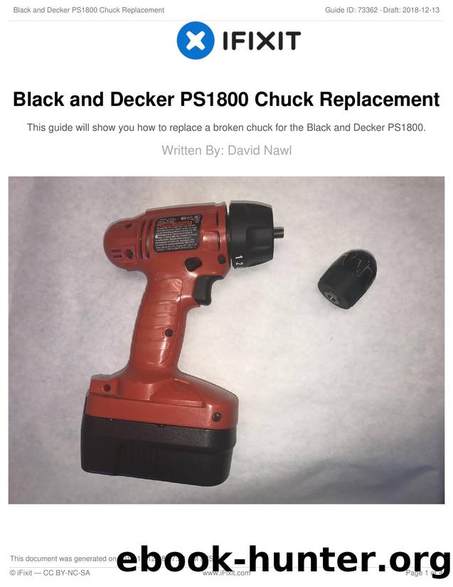 Black and Decker PS1800 Chuck Replacement by Unknown