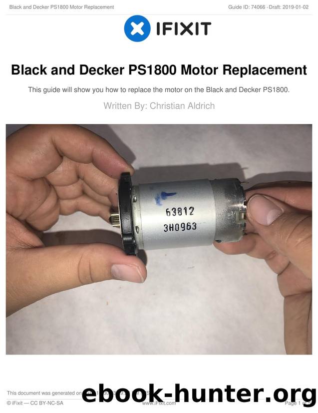 Black and Decker PS1800 Motor Replacement by Unknown