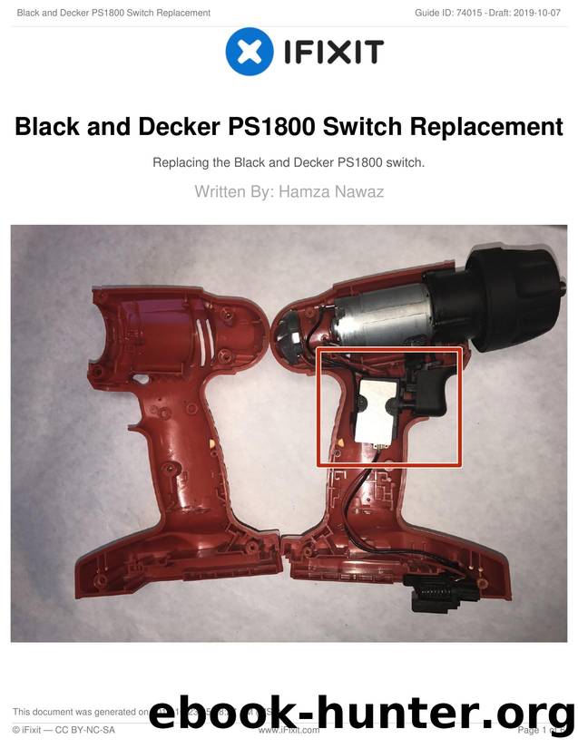Black and Decker PS1800 Switch Replacement by Unknown