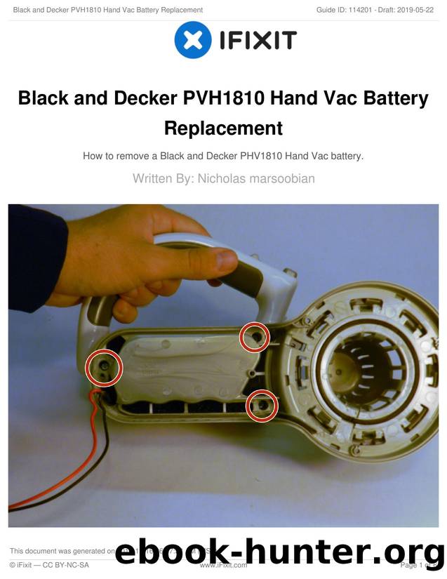 Black and Decker PVH1810 Hand Vac Battery Replacement by Unknown