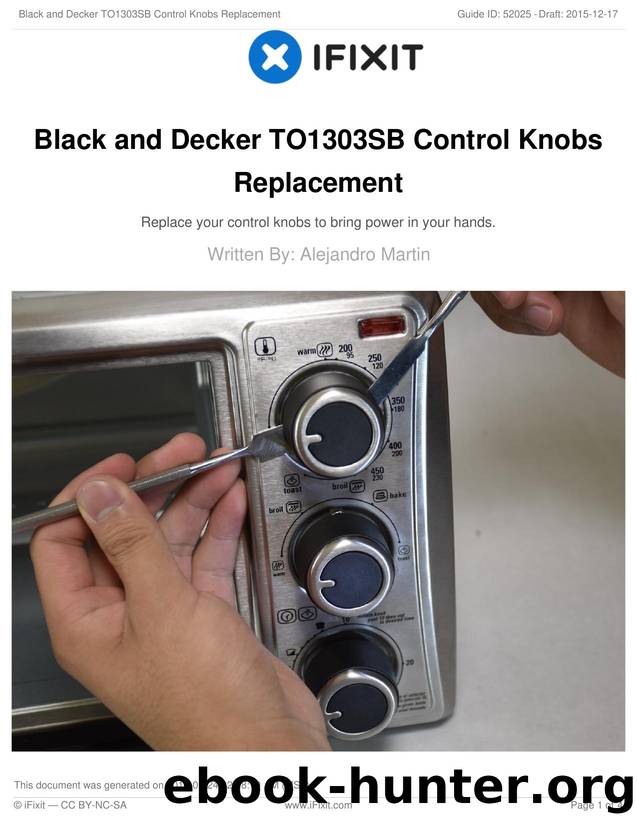 Black and Decker TO1303SB Control Knobs Replacement by Unknown