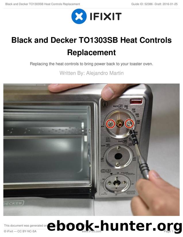Black and Decker TO1303SB Heat Controls Replacement by Unknown