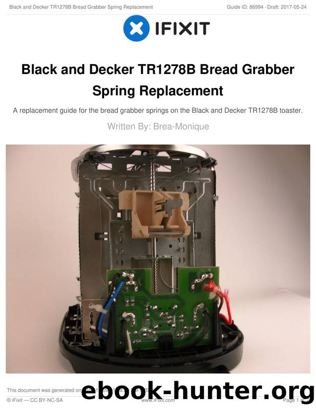 Black and Decker TR1278B Bread Grabber Spring Replacement by Unknown