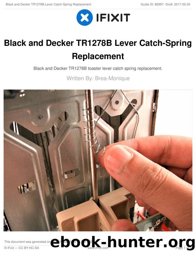 Black and Decker TR1278B Lever Catch-Spring Replacement by Unknown
