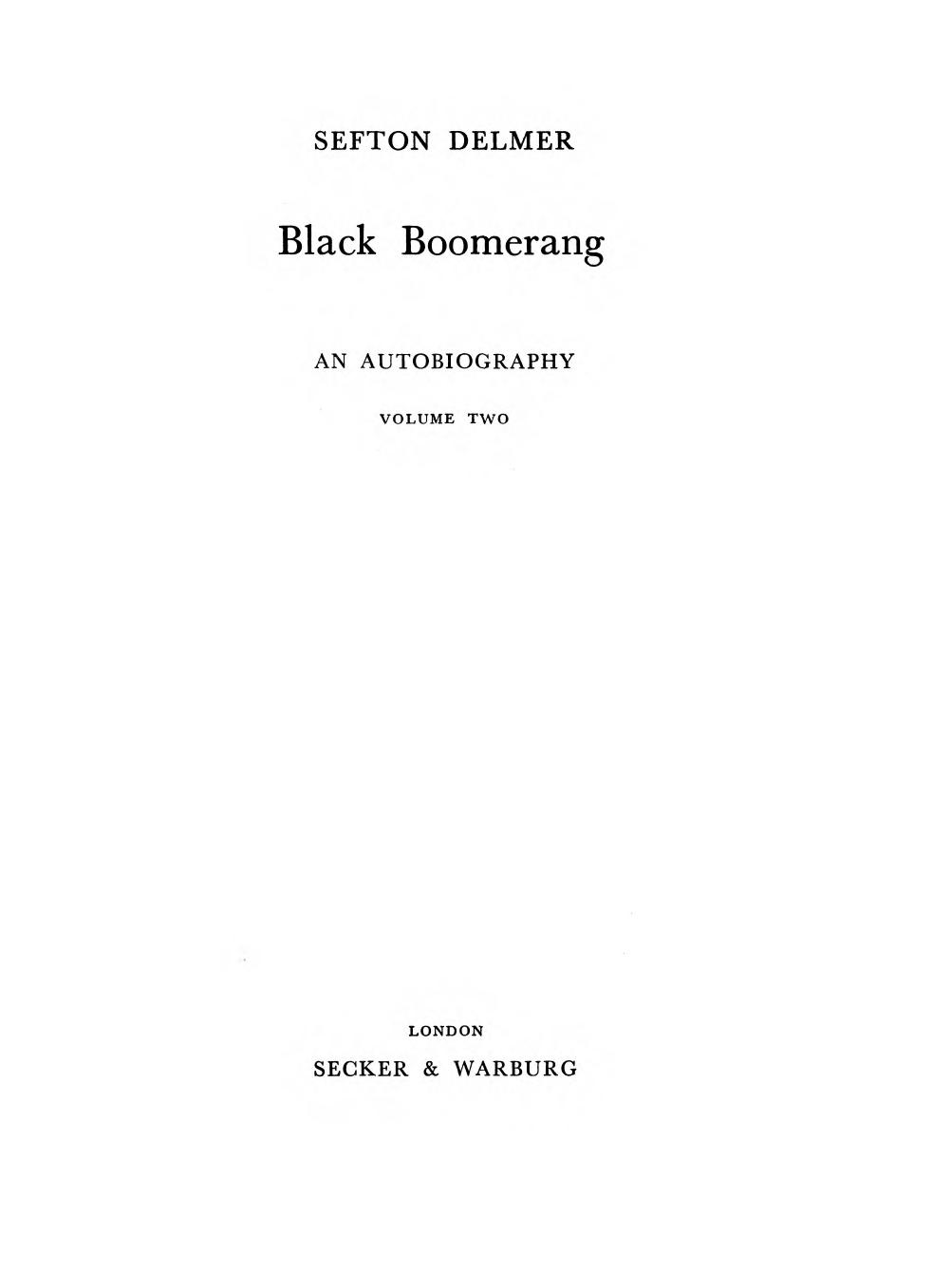 Black boomerang by Sefton Delmer