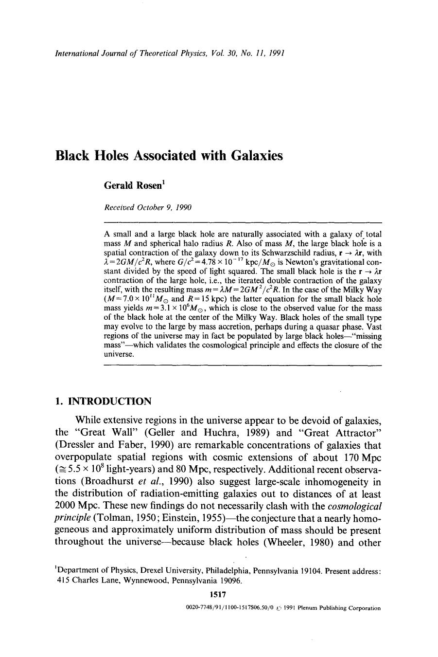 Black holes associated with galaxies by Unknown