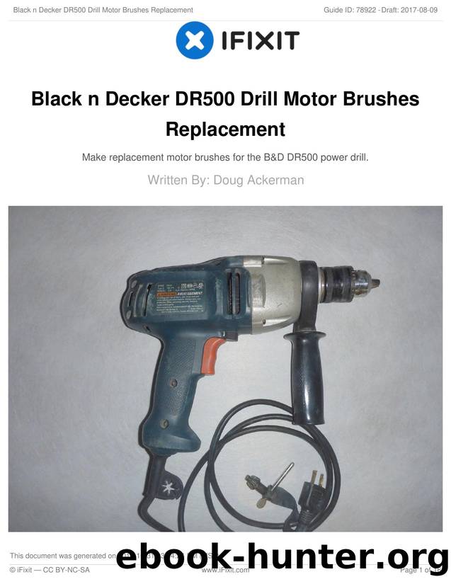 Black n Decker DR500 Drill Motor Brushes Replacement by Unknown