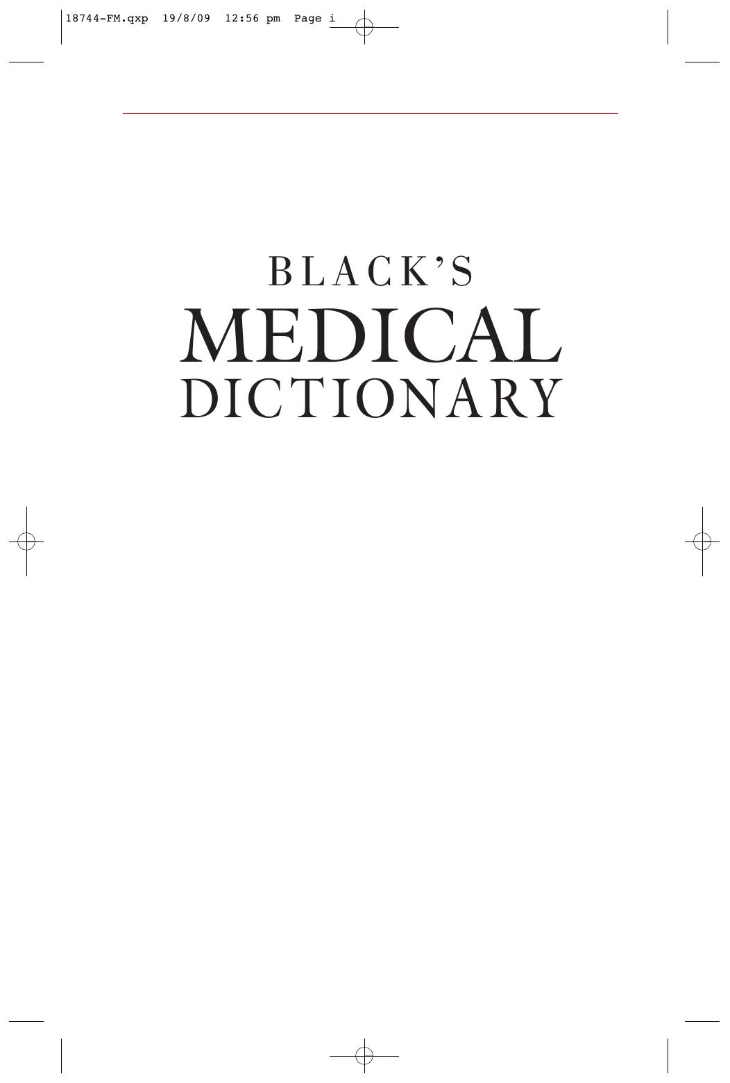 Black's medical dictionary by Dr. Harvey Marcovitch (editor)