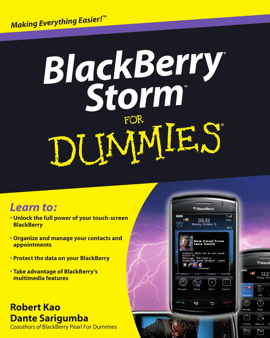 BlackBerry Storm for dummies by Robert Kao; Dante Sarigumba