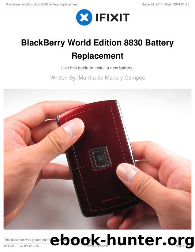 BlackBerry World Edition 8830 Battery Replacement by Unknown