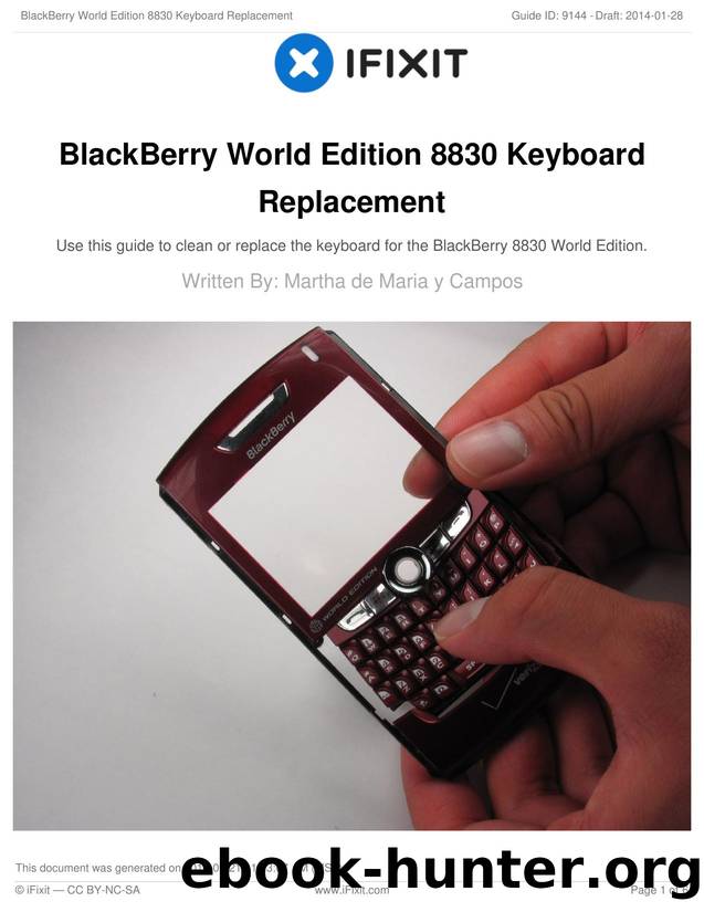 BlackBerry World Edition 8830 Keyboard Replacement by Unknown
