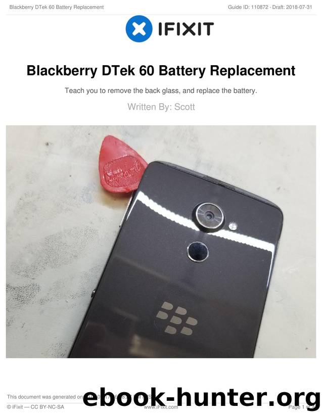 Blackberry DTek 60 Battery Replacement by Unknown